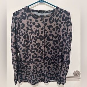 Heimish Black Leopard Print Women's Top Size Medium